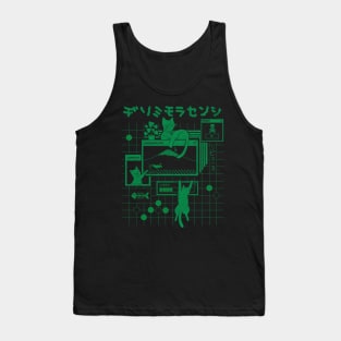 Windows cat green Tank Top